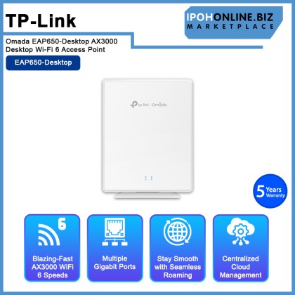 TP-Link Omada EAP650-Desktop AX3000 Desktop Wi-Fi 6 Access Point TP-Link Omada EAP650-Desktop AX3000 Desktop Wi-Fi 6 Access Point